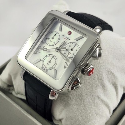 Michele Deco Sport Chronograph Watch Silver & Black  display picture 3