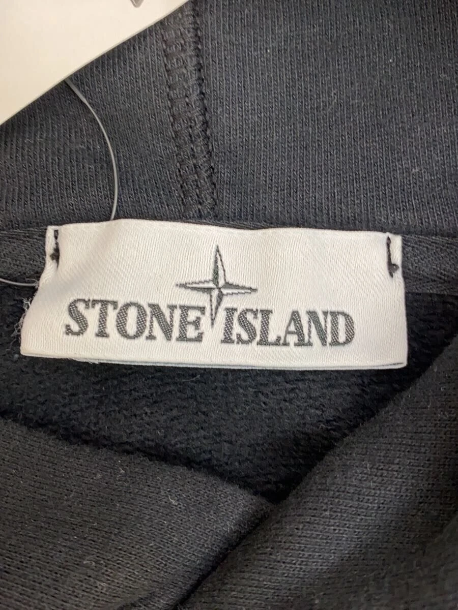 Felpa Stone Island con cappuccio S cotone nero tinta unita casual #EG ADA