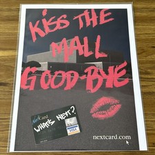 1999 Visa NextCard Credit Card Kiss The Mall Goodbye 90s Vintage Print Ad Art