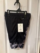 NWT Boys Size XS 4-5 2 Piece Short Set Athletic Works Black And Black Mult TR2