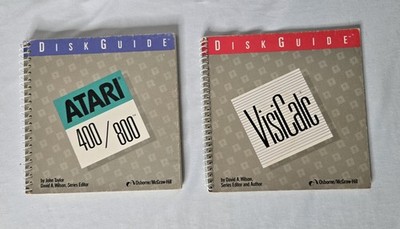 Vintage Atari Two Spiral-Bound ''Disk Guide'' Manuals By Osborne/McGraw-Hill      