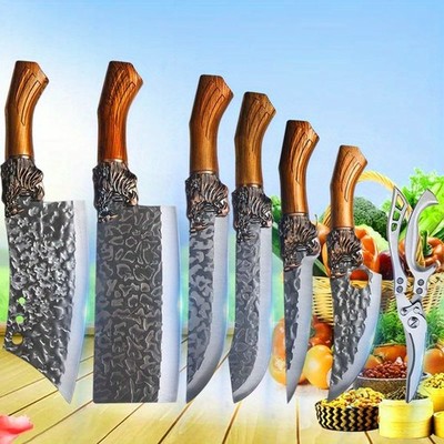7Pcs Professional Kitchen Knife Set Handmade Forged Stainless Steel Ultra Sharp