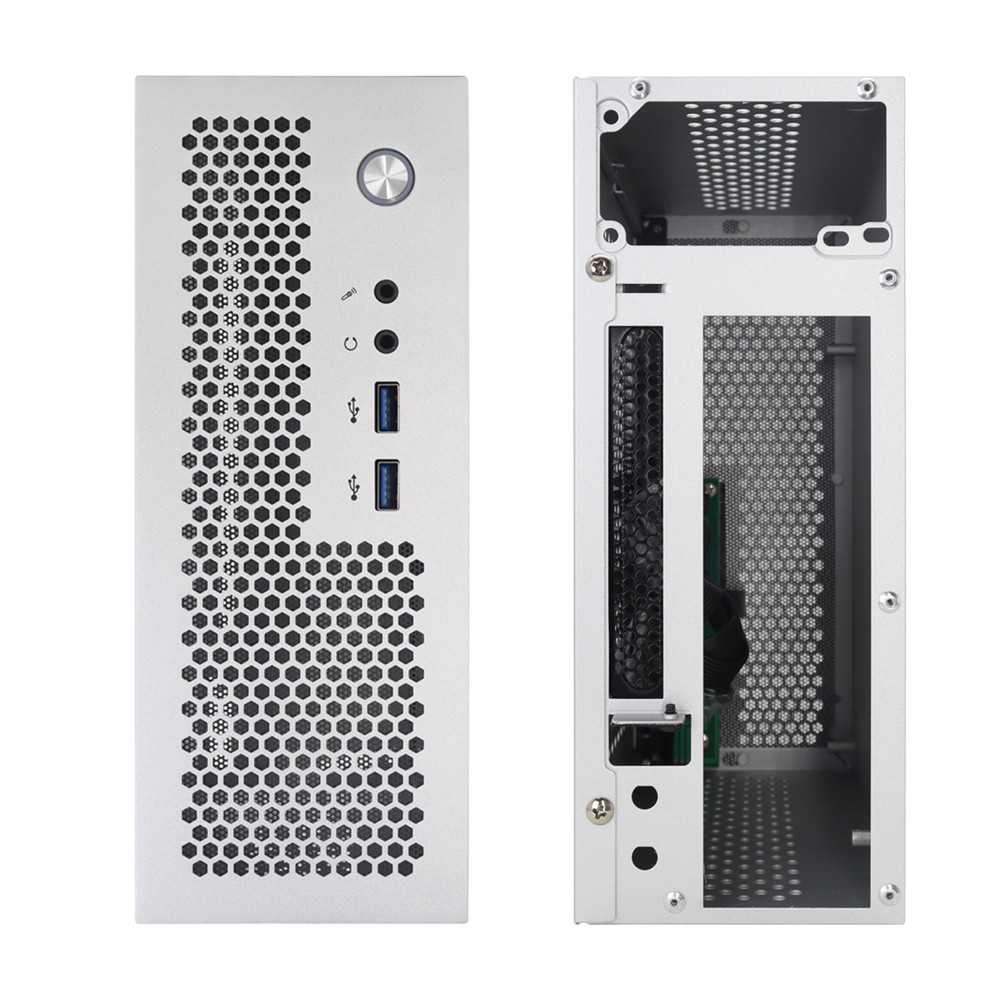SILVER A09 3.8L Mini ITX 1U Chassis A4 HTPC Portable PC Case PCIe