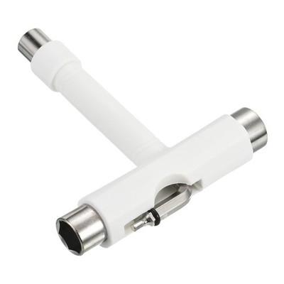 All-In-One Skate Tool Multi-Function Portable Skateboard Tool T Tool, White