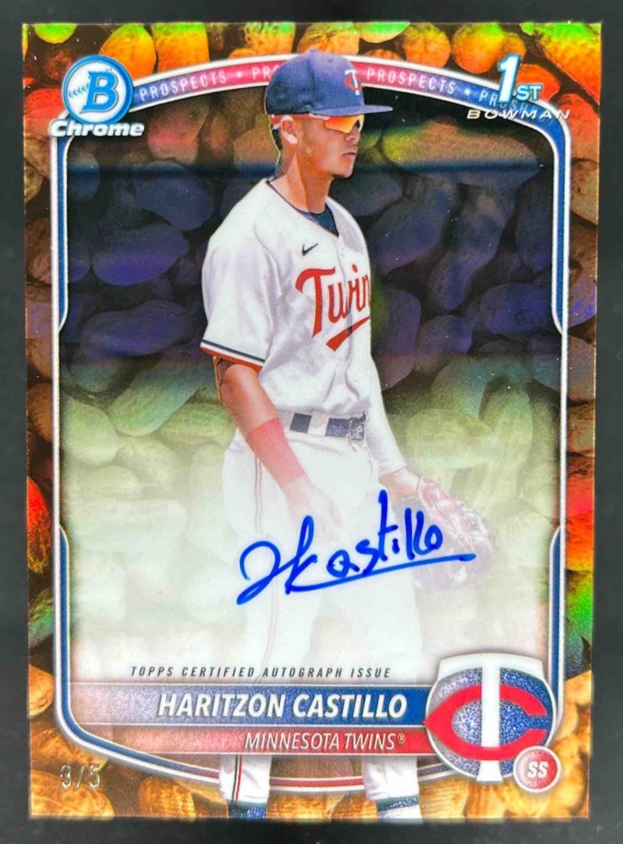 2025 Bowman Chrome Haritzon Castillo Auto Peanuts Refractor 1st Prospect #3/5