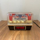 Vintage Budweiser King of Beer Clydesdale Horses Cash Register Clock Light Sign