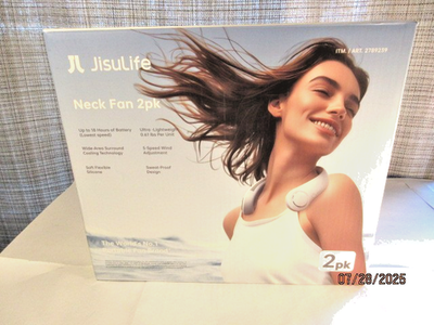#ad NEW JISULIFE 2 PACK Rechargeable Neck Fan UPGRADED 5 SPEED 2 MODEL FA14 S $24.45