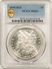 1878 8TF $1 MORGAN DOLLAR - PCGS MS-63, BLAST WHITE & CHOICE, FIRST YEAR MORGAN!