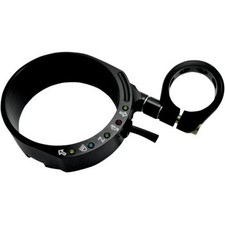 Black Speedometer Relocation Bracket For 49 mm Fork CNC Machined Made in the USA