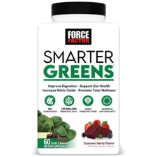Force Factor Smarter Greens Dietary Supplements Soft Chews - Summer Berry - 60ct
