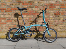 Brompton S2L 2-speed folding bike, 2012, light blue/turquoise