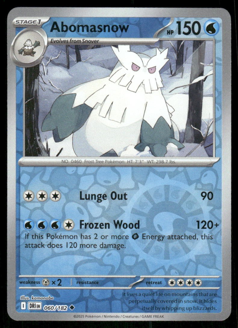 Abomasnow 060/182 - Destined Rivals - Reverse Holo Uncommon NM