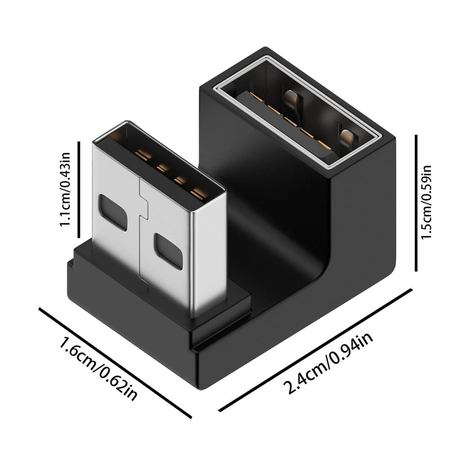 90 Degree USB 3.0 Male To Female Adapter Connector Angle Extension-Mult Optional - Image 3 of 4