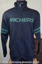 Green Bay Packers Team Apparel Full Zip Lightweight Track Jacket Black **Sz XL