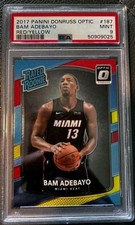 2017-18 Panini Donruss Optic Bam Adebayo Red Yellow Rookie RC #187 PSA 9