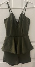 Charlotte Russe Green Romper Sundress Size S