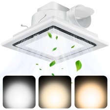 Bathroom Exhaust Fan with Light, 110CFM Bathroom Fan with Light 3000K/4500K/6...