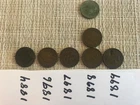 Lot of 7 Indian Head Pennies 1884, 96, 97, 98, 99