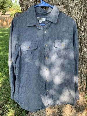 Edwards Large Long Sleeve Button Up Denim Shirt tough tested