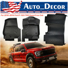 Car Floor Mats Liner For 2010-2014 Ford F-150 F150 Supercrew Cab Tpe All-weather Car Floor Mats Liner For 2010-2014 Ford F-150 F150 Supercrew Cab Tpe All-weather