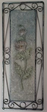 French Country Wall Decor Sage Green Chalk Painted Resin Plaster Scroll Metal