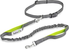 Tuff Mutt Hands Free Dog Leash for Walking Running Hiking, Waist Leash w/ Bungee