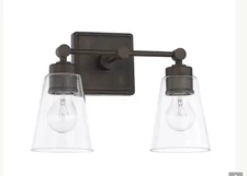 Capital Lighting 1218210B-432 Rory Conical Glass Vanity Light Old Bronze