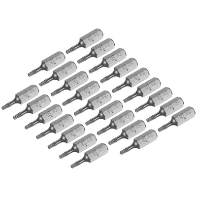 25pcs Torx Bits 1/4'' Magnetic Screwdriver T8 Screw Driver Bit S2 Alloy Steel