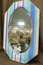 Pottery Barn Kids PB Teen Blue Stripe Must See Vanity Bathroom corkboard mirror
