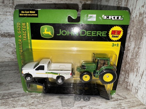 1/64 Scale John Deere 6420 Tractor With Ford Truck And Goose Neck Trailer Ertl