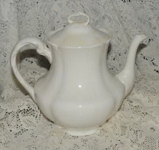 Vintage Semi-Vitreous Porcelain K T & K White Tea/Coffee Pot 