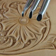 3-Piece Small Undercut Beveler / Petal Lifter Leather Stamp Set, Stainless Steel