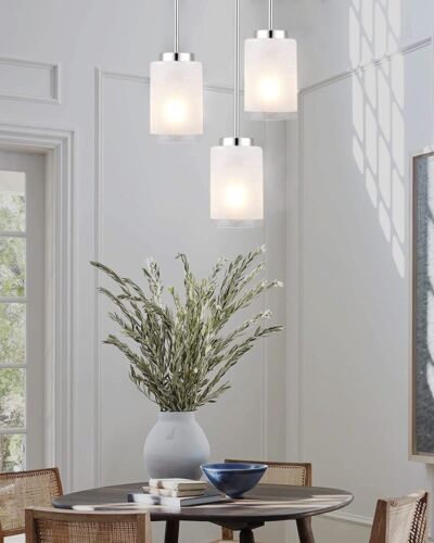 3-Pack White Linen Frosted Glass Lamp Shade, Glass Shade Covers Replacements ... - Picture 3 of 7