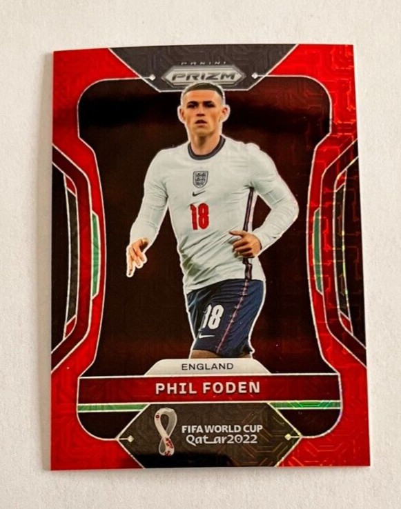 2022 Panini Prizm World Cup Red Mojo Prizm Phil Foden #59/99