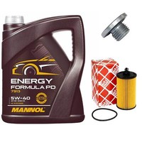 MotoröL Set 5W-40 5 Liter + ÖLfilter + ÖLablassschraube FüR Chevrolet Cruze 1.6