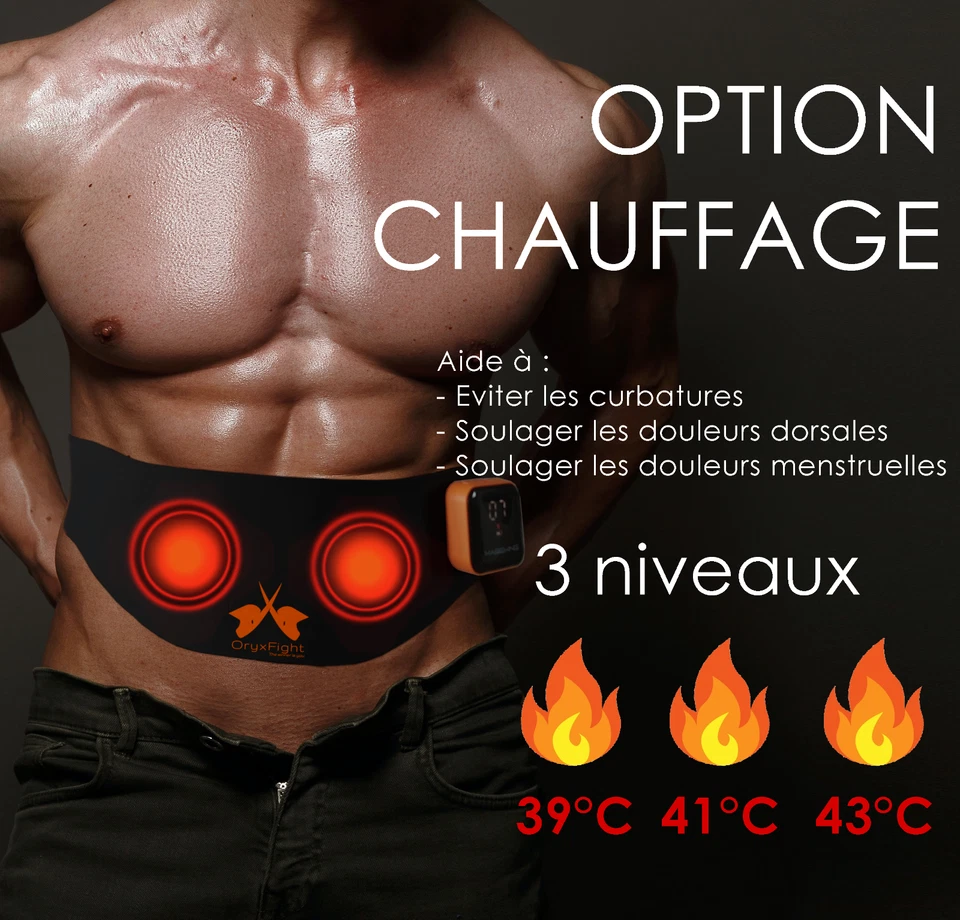 Ceinture abdominale électrostimulation 7 modes + 15 niveaux. Ceinture chauffante - Photo 2/4