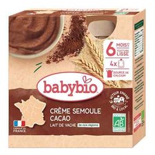 lot 3x4 Desserts bébé à boire dès 8 mois semoule cacao Bio BABYBIO 85 gr