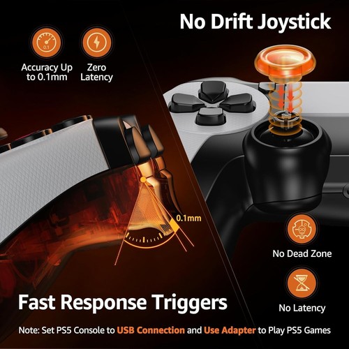 Controller PS-5 Wireless Leggero con Funzioni Programmabili e Modalità Turbo - Foto 10 di 11