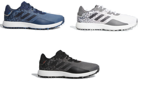 Adidas S2G Wide Spikeless Golf Shoes - Men's - Cloud White / Grey Four / Grey Six - 7.5