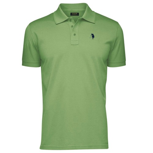 Polo Uomo Manica Corta Slim Fit P-Club Verde Maglia 3 Bottoni 100%Cotone  Piquet | eBay