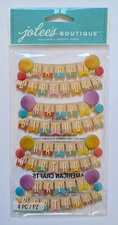 Jolee's Happy Birthday Wooden Banners Scrapbooking Stickers
