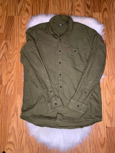 100% Cotton Olive Green Shirt Medium 