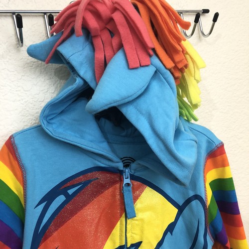 MY LITTLE PONY Girls Hooded Full Zip Hoodie Sweatshirt Wings Decorated NWT - Picture 6 of 13