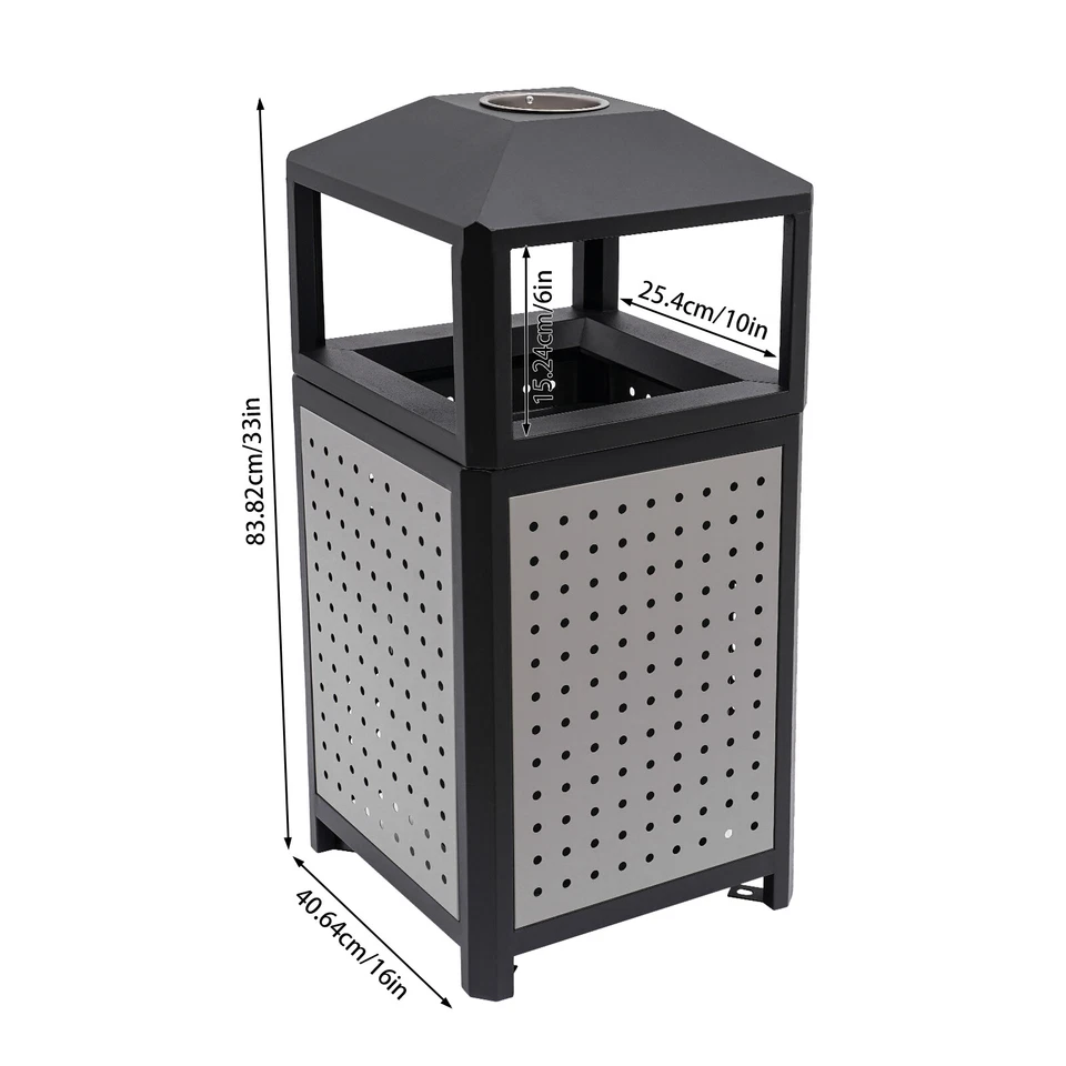 Contenedor de residuos industriales al aire libre cubo de basura recinto de basura cenicero incorporado Foto 4 de 4