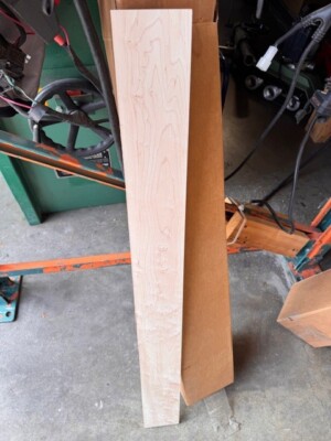 HIGH DENSITY Birdseye Maple .3''x4.2 x40  KD Neck Fret