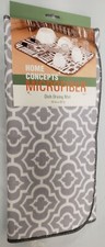 Kitchen Microfiber Dish Drying Mat 15" x 20" GRAY WHITE DESIGN, HC