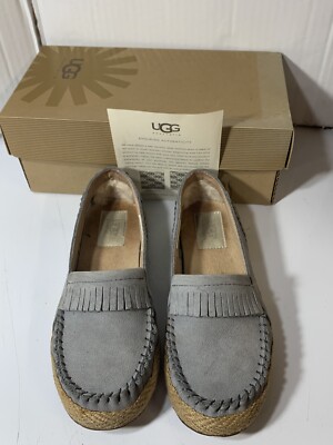 UGG Women s Marin Shoes Moccasins - Style:1003770K K- Fawn Gray Blue Size 5 EUC!