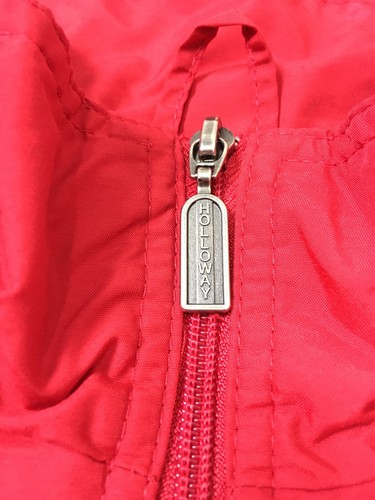 VTG 90s Holloway Jacket Red Medium Youth Nylon Lined Bomber Full-Zip - Picture 7 of 11