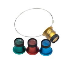 EURO PRO Set of 4 Eyeglass Loupes Headband Magnifier Watchmaker Magnifying Glass