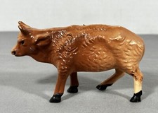 Vintage Nativity Farm Celluloid Plastic Brown Cow Bull Steer Animal Japan 4"